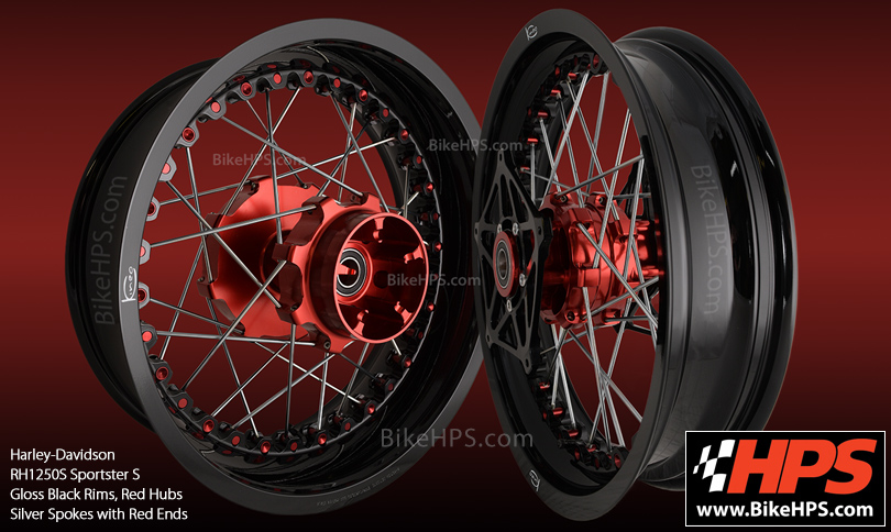 Harley-Davidson RH1250S Sportster S Kineo Wheels Gloss Black and Red