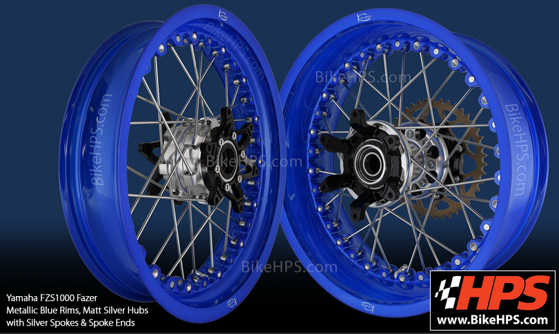 Kineo Wheels Yamaha FZS1000 Fazer Metallic Blue and Silver