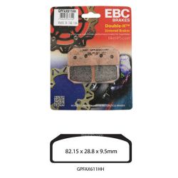 GPFAX EBC Front Brake Pads for Brembo P3438 P34/38 Monobloc CNC Calipers (1 Pack - enough for 1 Caliper) (GPFAX611HH)
